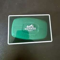 Hermes 5 Oz Eau D’Orange Verte Soap Green case New 