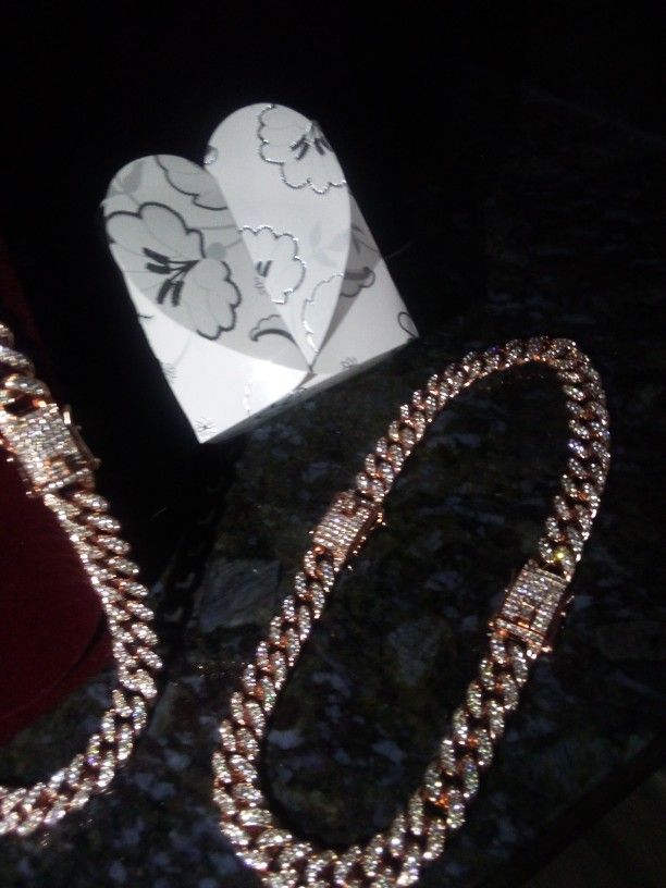 Short Choker Rare Rose Gold Lab Diamond 16"