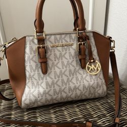 Michael Kors Crossbody/ Hand Bag/ Purse In Cream & Brown New