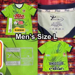 RARE Milan Santa Tecla F.C. Home Soccer Futbol Green Jersey 2014-2015 Mens Large