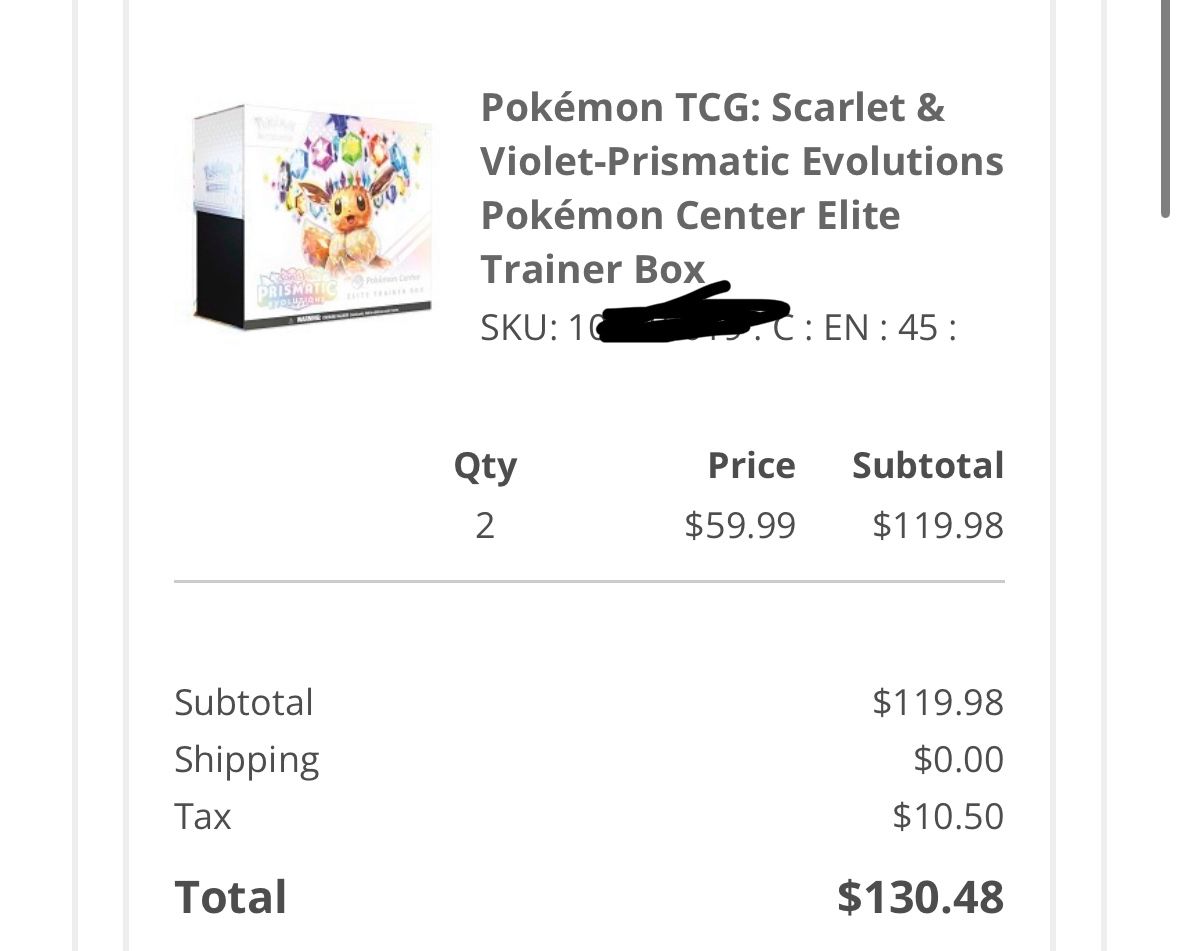 Pokémon Center Prismatic Evolution ETB