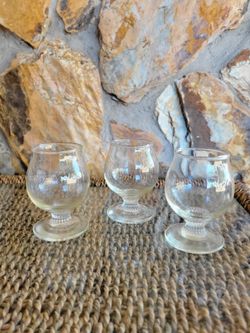 Set of 3 - Chivalry Clear Brandy Glass By Libby