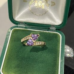 14K ALEXANDRITE DIAMOND RING
