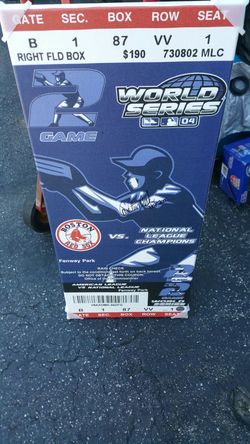 Signed Carlton Fisk Red Sox 2004 Canvas jsa#