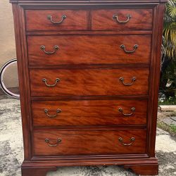 Solid Wood Cherry Highboy Dresser - 6 Drawers, Classic Style