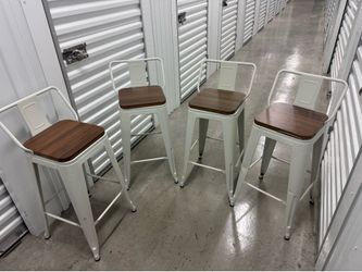 Four counter stools set.