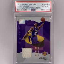 POP 2 Panini Kobe Bryant Legendary Status Materials Game-Worn Jersey Patch PSA 10 GEM MINT