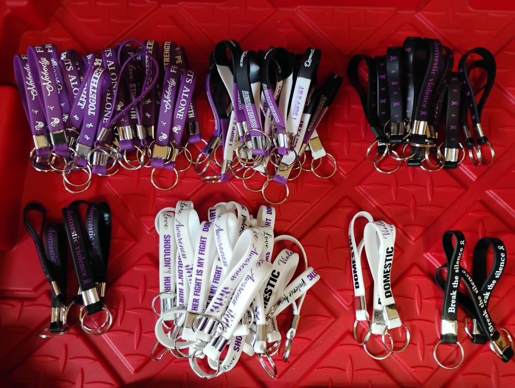 DV Awareness Keychains lot of 90 NEW
