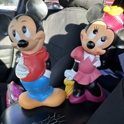 1(contact info removed) Mickey And Minnie Piggy Bank