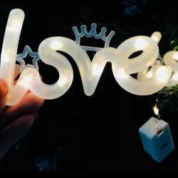 Love Romantic LED String Lights Battery-Powered Night Light for Valentine's Day Proposal Confession Wedding Decoration