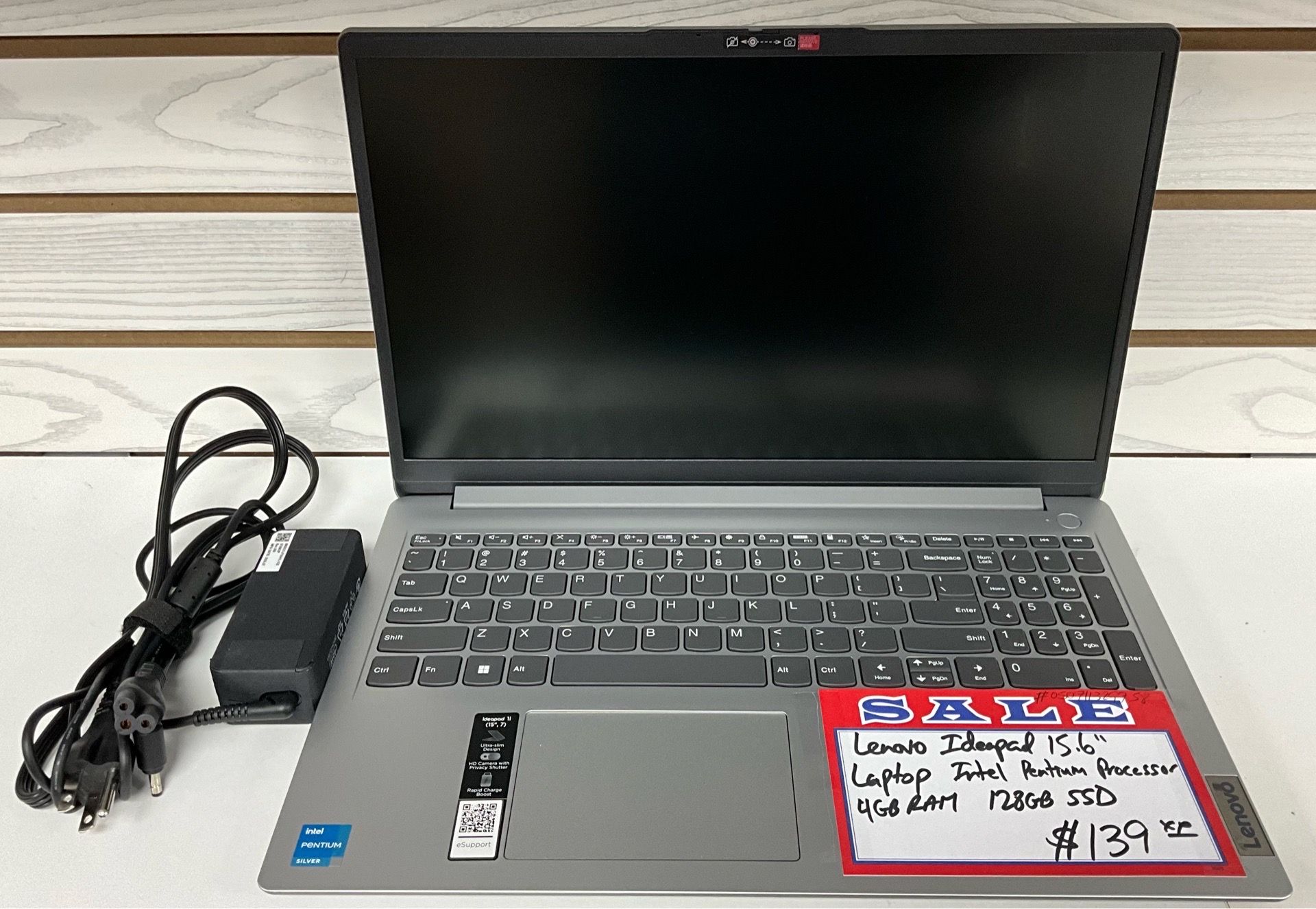 Lenovo Ideapad 15.6” Laptop Intel Pentium Processor 4GB RAM 128GB SSD