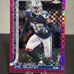#82 DaRon Bland 2025 Topps Chrome - Hot Pink X-Fractor