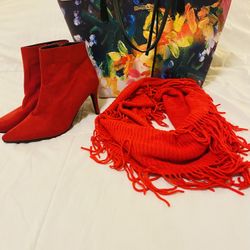 Beautiful Purse And Matching Boots + Scarf