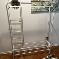 White Metal Clothing Rack 