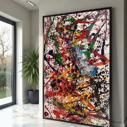 Custom Splatter Painting 36x48 On Gallery Canvas 