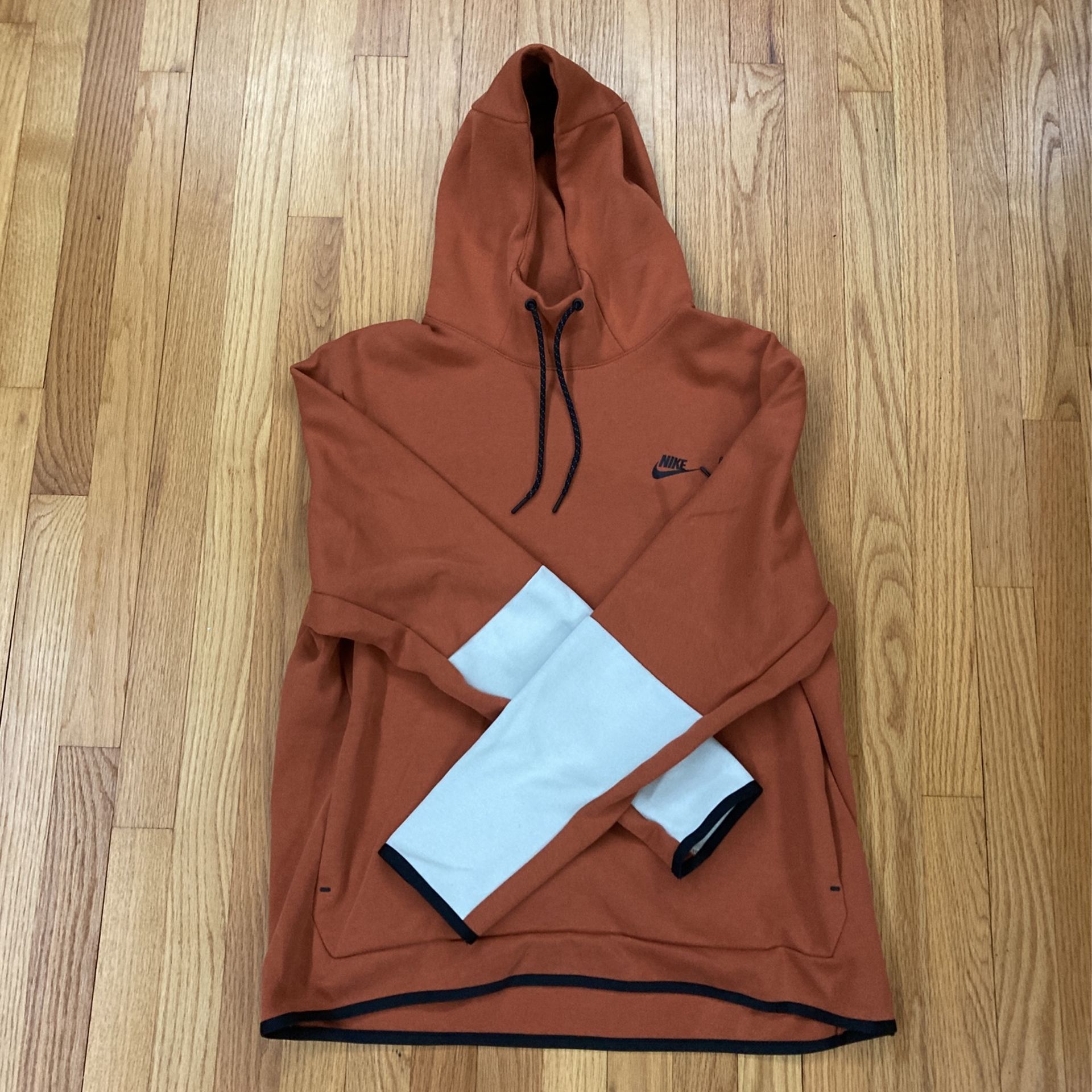 Nike Hoodie Orange And White Large