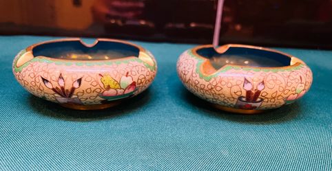 Vintage brass and cloisonné decorative ashtray sold separately
