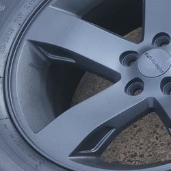 SET 18" GLOSS BLACK RIMS 5 BOLT 5.43  PATTERN WITH NEW TIRES. SIZE  235/55/18 