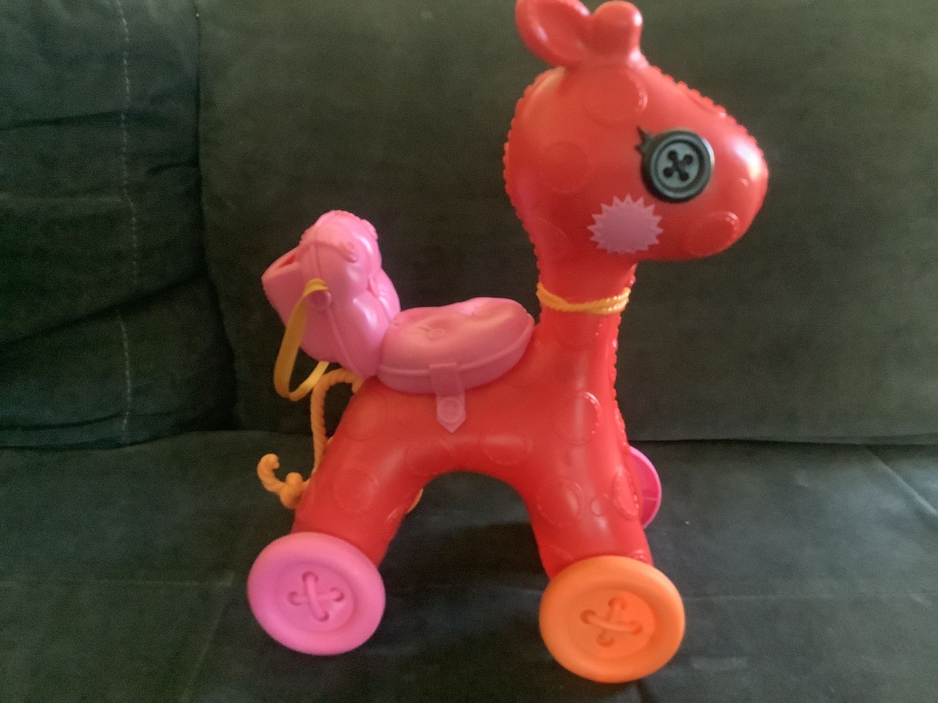 Lalaloopsy Rolling Rocking Ride On Horse 12" Pink Giraffe For Full Size Dolls Mint