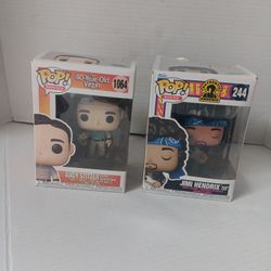 Funko - POP Movies 40 Year Old Virgin- Andy holding Oscar #1064 & Jimi Hendrix Live in Maui Jacket #244 (Jimi Hendrix Box Damaged)