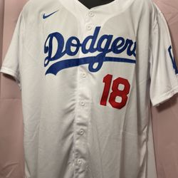 Yoshinobu Yamamoto #18 Men's Los Angeles Dodgers Nike White Jersey