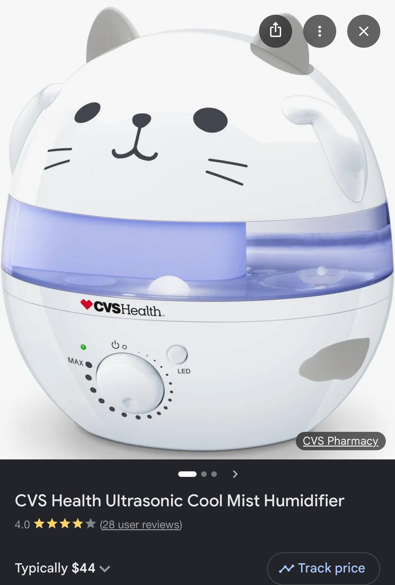 CVS Ultrasonic Cool Mist Humidifier