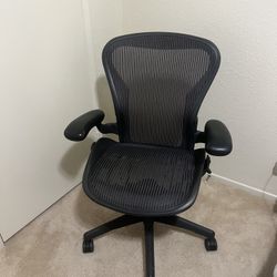 Herman Miller Aeron Office Chair - Size B - Classic Black Ergonomic Mesh Chair