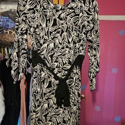 Dressbarn Black and White Dress - Size L