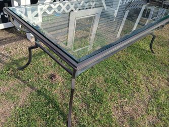 Glass  w/Metal frame coffee table