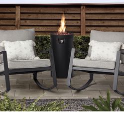 mainstay asher springs 2 piece outdoor rocker set black frame