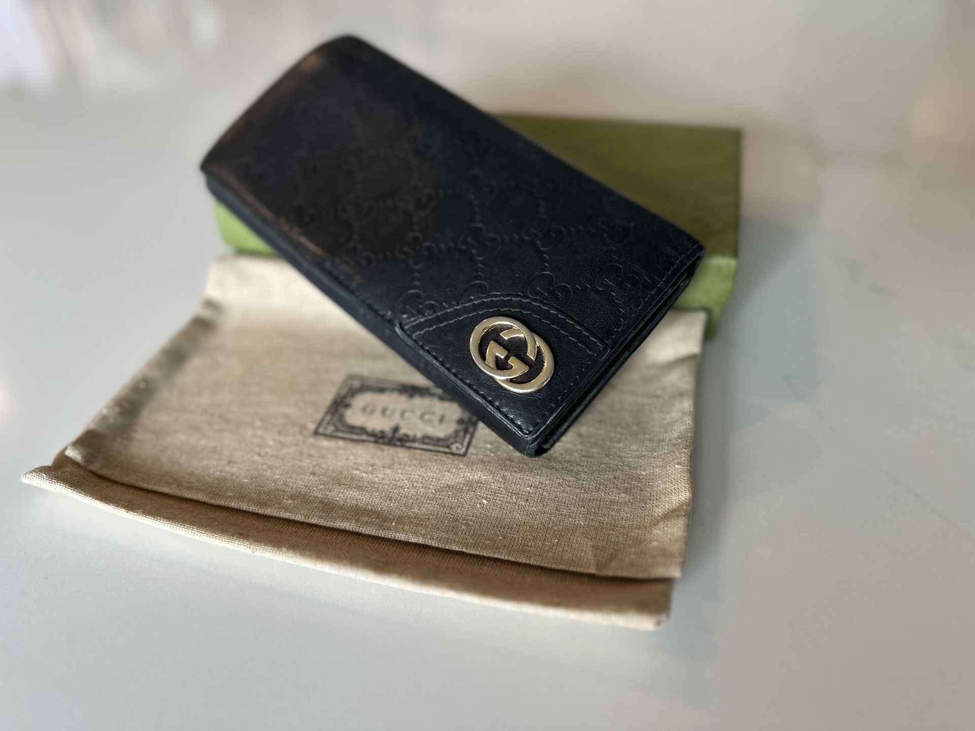 Authentic Black Leather Gucci Wallet