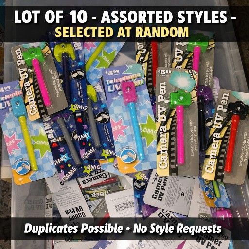 Lot Of UV Pens With Light Secret Writing 10 Count