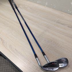 Two Mizuno MP R Series Exsar IS 2 Tour Spec Golf Clubs - 52.07 & 54.10