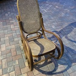 Cane Back Wooden Rocking Chair 