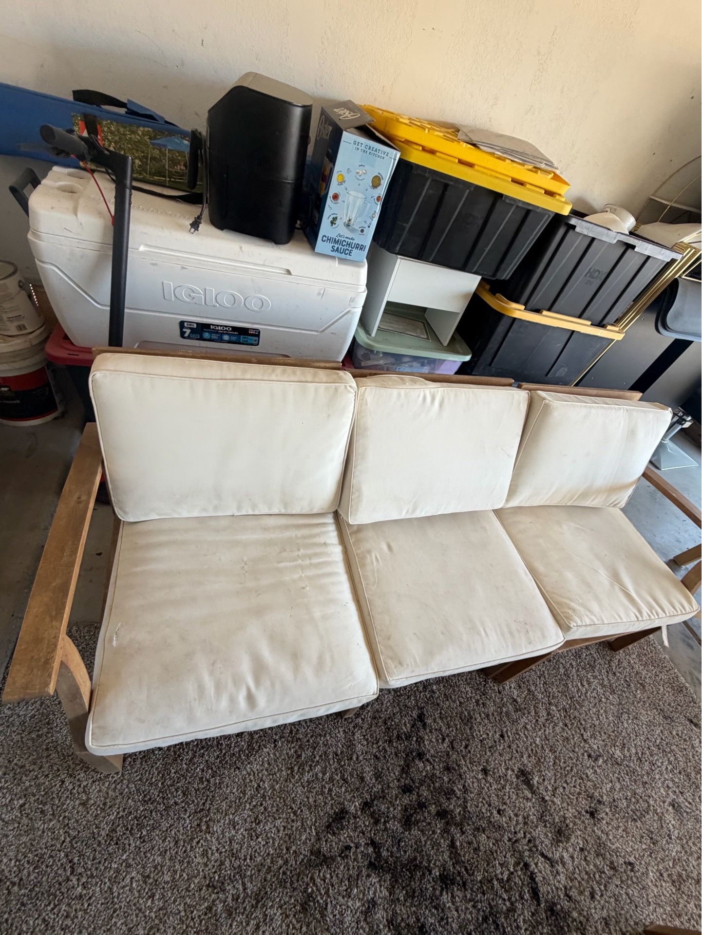 Wood Patio Loveseat Bench With Cushions