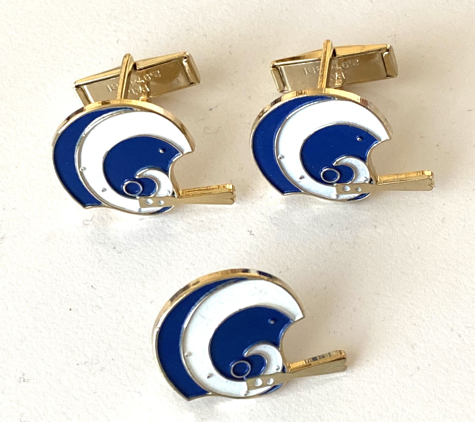 Vintage New LA Rams Helmet Cuff links And Clip
