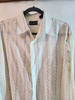 Vintage NYC Floral Stripe Button-Up Shirt