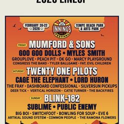 2 tix The Innings Music Festival Friday & Saturday