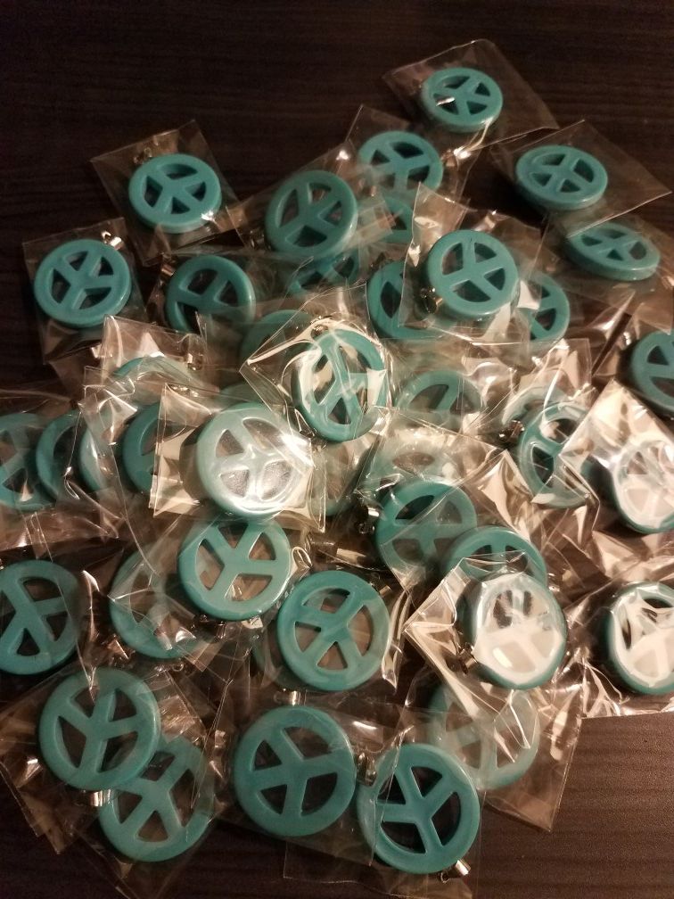 Turquoise peace sign pendant