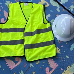 Construction Hat And Safety Vest- Maximum Safety And Western Safety 