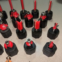 New & Some Used Router Bits,Dremel Tools & Accessories/ Generator, Blum Hinges, Metal Card File Cabinets