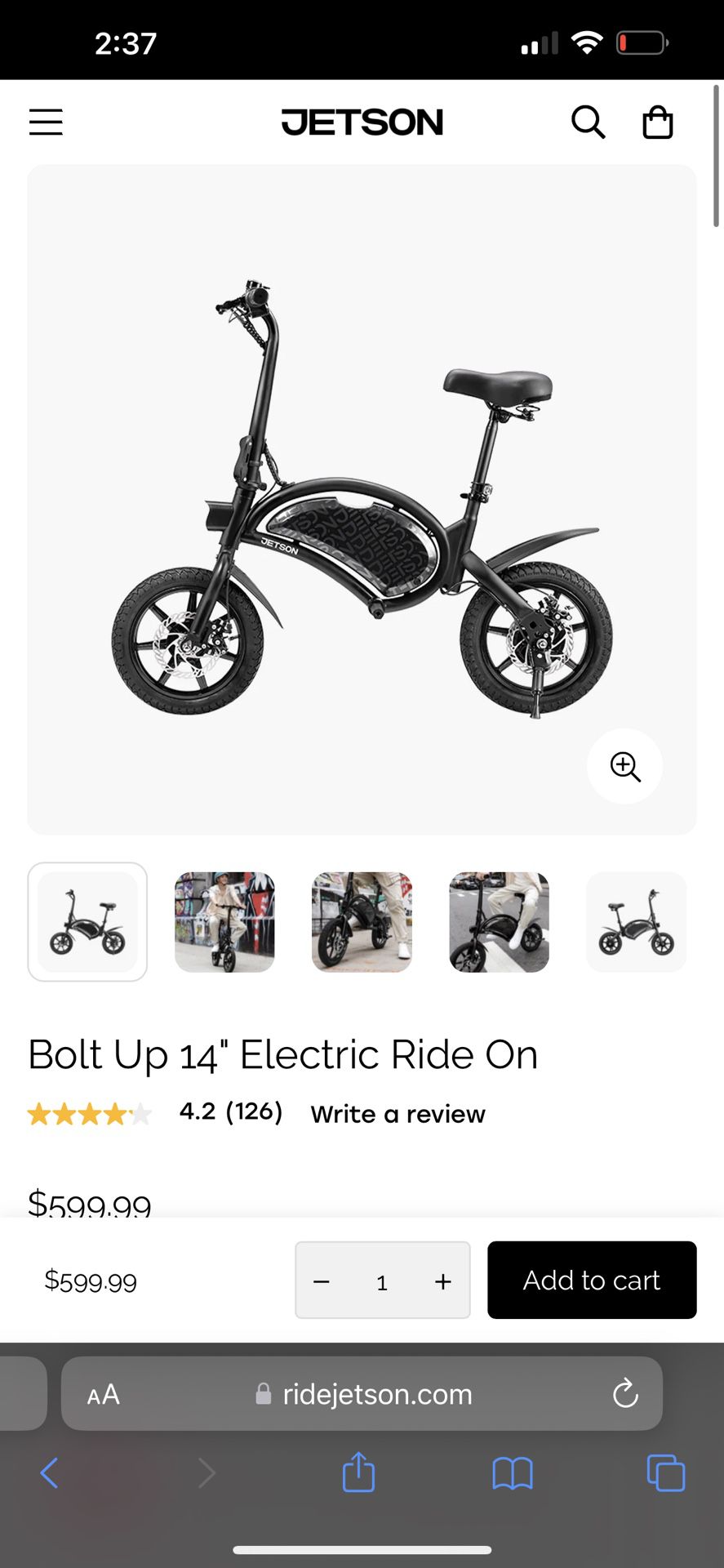 Electric Bike/ Jetson Bolt Up 