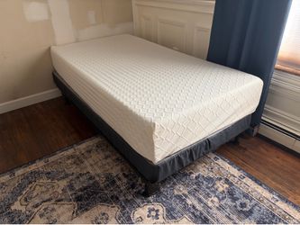 Twin size mattress and box spring with bed frame