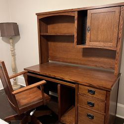 Mission Style Oak Desk Set