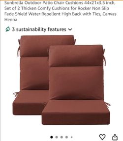 New set of 2 patio chairs cushions