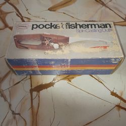 Vintage 1972 Popeil's Pocket Fisherman Spin Casting With Original Manual Box $175obo