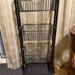 4 Tier Wire Basket Stand