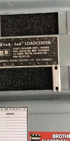 FEDERAL PACIFIC COVER FILLER PLATE FOR NC BREAKER LOT OF 5