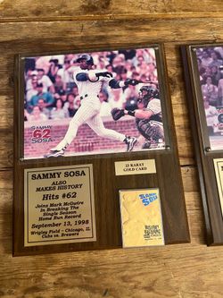 62nd Home Run Commemorative Plaques & 23-Karat Gold Cards $60 each OBO