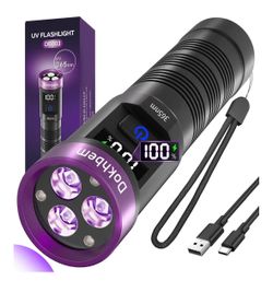 365nm 3LED UV Flashlight Black Light Powerful UV Light Rechargeable